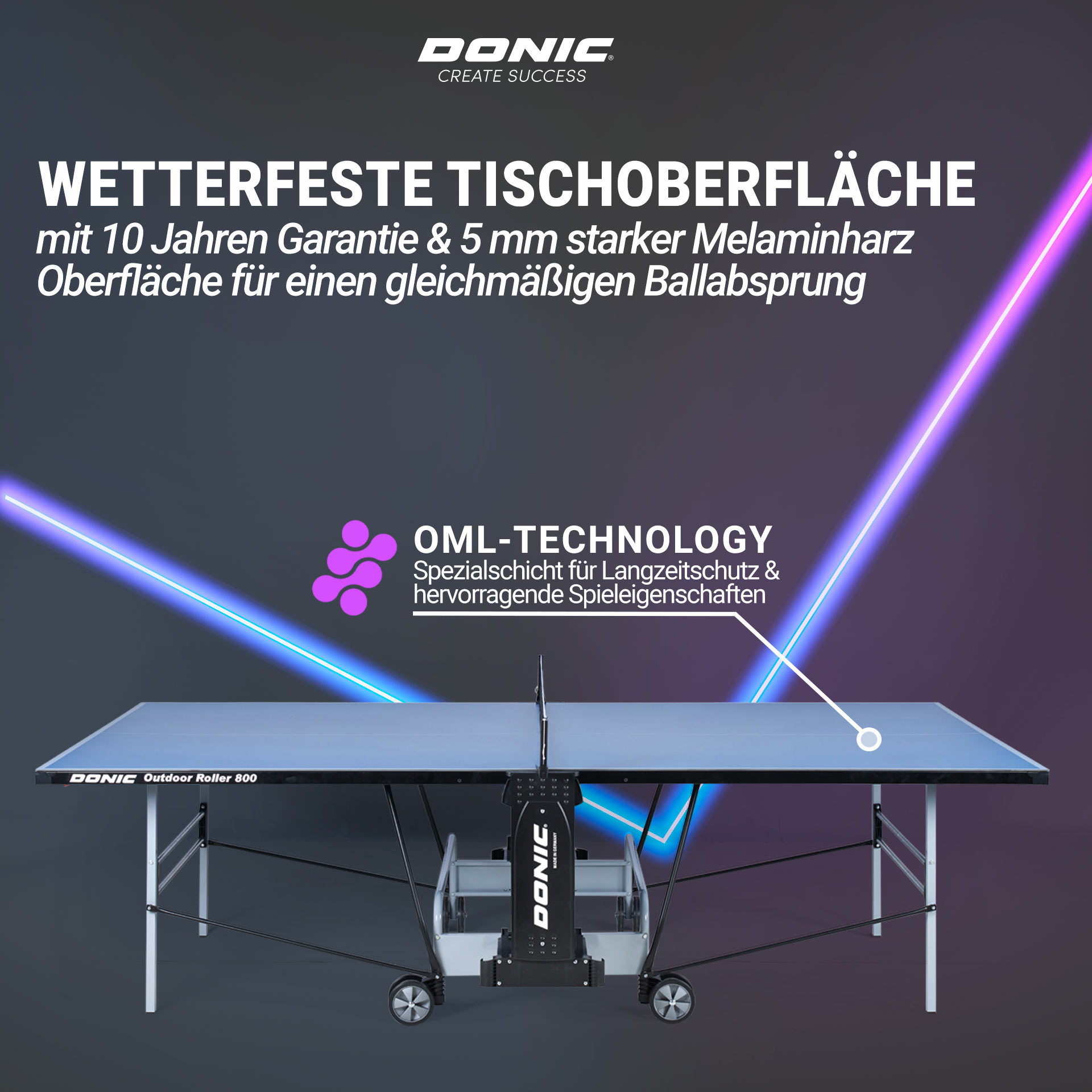 DONIC OUTDOOR ROLLER 800 -5 Tischtennisplatte