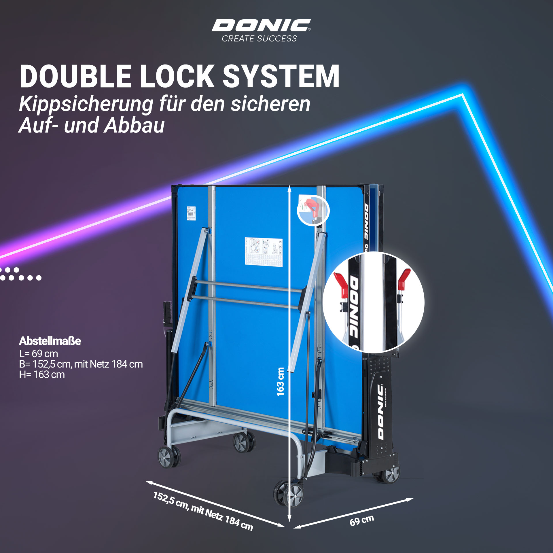 DONIC OUTDOOR ROLLER 800 -5 Tischtennisplatte